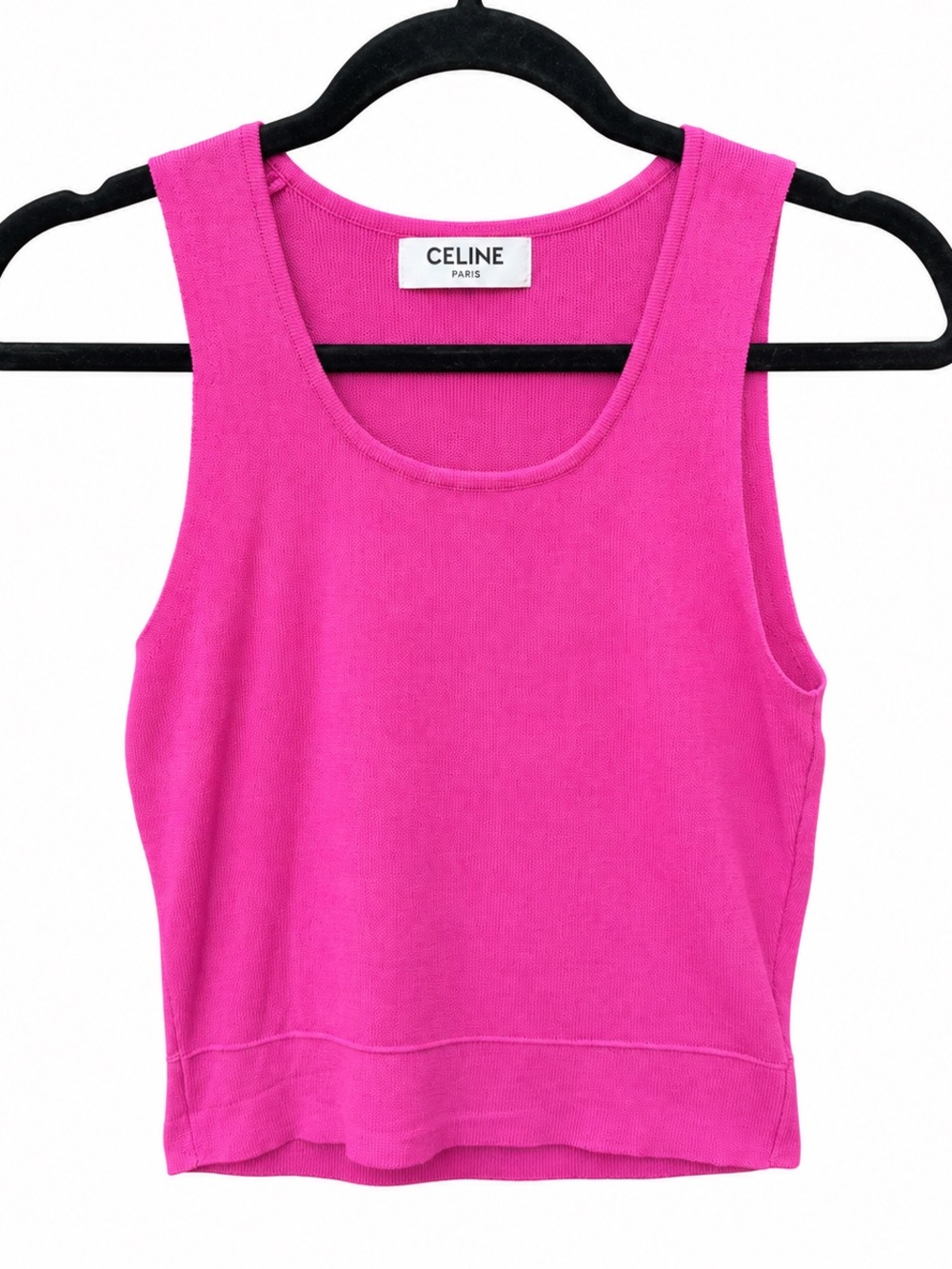 Celine Paris Top Sleeveless tank shell pink foam chic designer